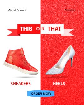 Step into style and comfort with 'Srideflex Shoe Minimal Simple Red Ad Threads Post' - the perfect template for showcasing footwear.
