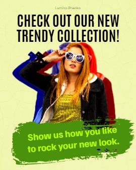 Elevate your style with 'Sunglass Brand Simple Green Ad Threads Post Template' - the perfect template for showcasing trendy eyewear.