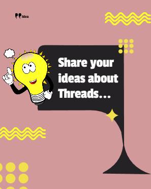 Amplify your ideas with 'Share Your Ideas Simple Minimal Red Ad Threads Post Template' - a dynamic platform for creative expression.