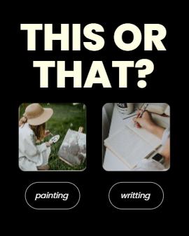 Engage your audience with our 'This Or That Question Black Ad Threads Post' template - a fun way to spark conversations and interactions.