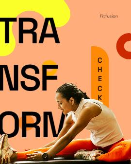 Empower women's fitness journeys with 'Transform Woman Fitness Orange Ad Threads Post' - a vibrant template for strength and transformation.