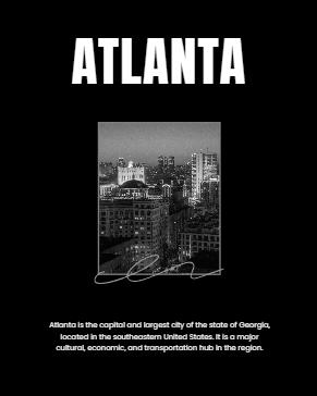 Capture the essence of Atlanta with our 'Atlanta Simple Black Movie Poster Threads Post' - a cinematic template that tells a story.