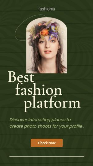 Text "Best Fashion Platform" over a photo of a woman in a dress